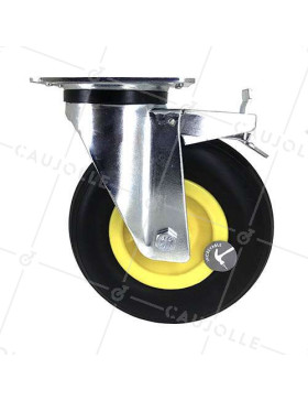 ROULETTE INCREVABLE PIVOTANTE À FREIN DIAMÈTRE 200 MM