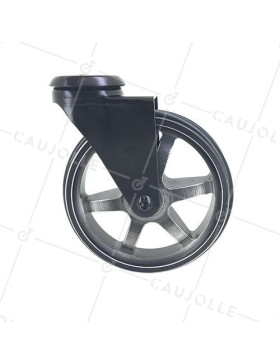 RUEDA DE DISEÑO DE ALUMINIO NEGRO PULIDO CON UN DIÁMETRO DE 125 MM CARGA 70 KG - BLACKSTYL 125O