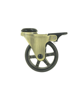 Rotante DISEÑO RETRO CON FRENOS EN ALUMINIO DORADO DIÁMETRO 75 MM CARGA 45KG - GOLDSTYL75OAF