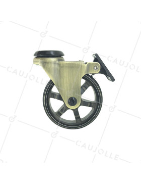 Rotante DISEÑO RETRO CON FRENOS EN ALUMINIO DORADO DIÁMETRO 75 MM CARGA 45KG - GOLDSTYL75OAF