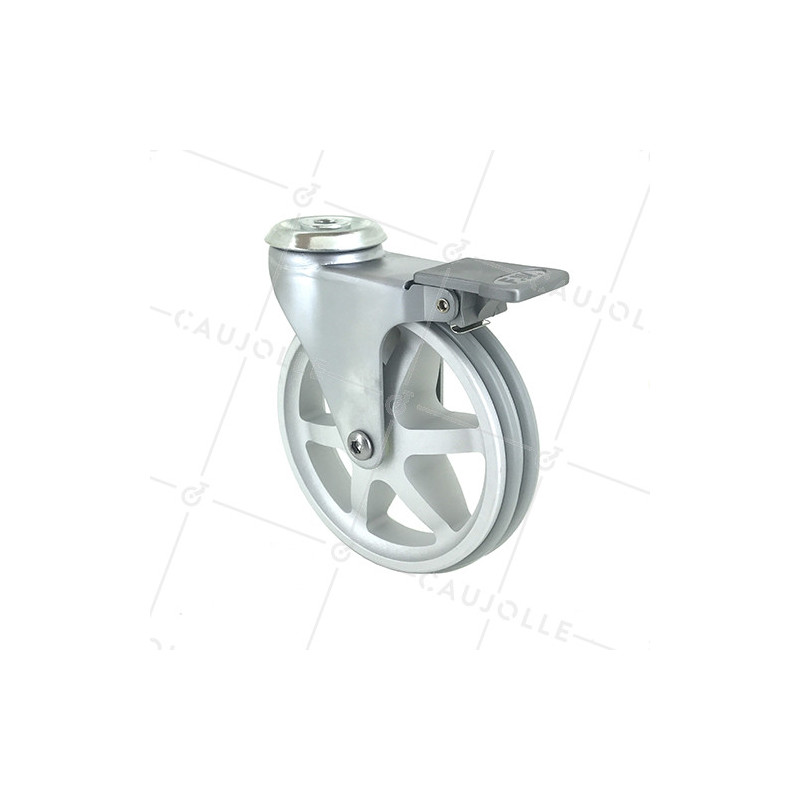 RUEDA DE DISEÑO DE ALUMINIO GRIS CON UN DIÁMETRO DE 125 MM CARGA 70 KG - ALUSTYL125OAF