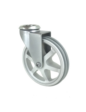RUEDA DE DISEÑO DE ALUMINIO GRIS CON UN DIÁMETRO DE 125 MM CARGA 70 KG - ALUSTYL125O