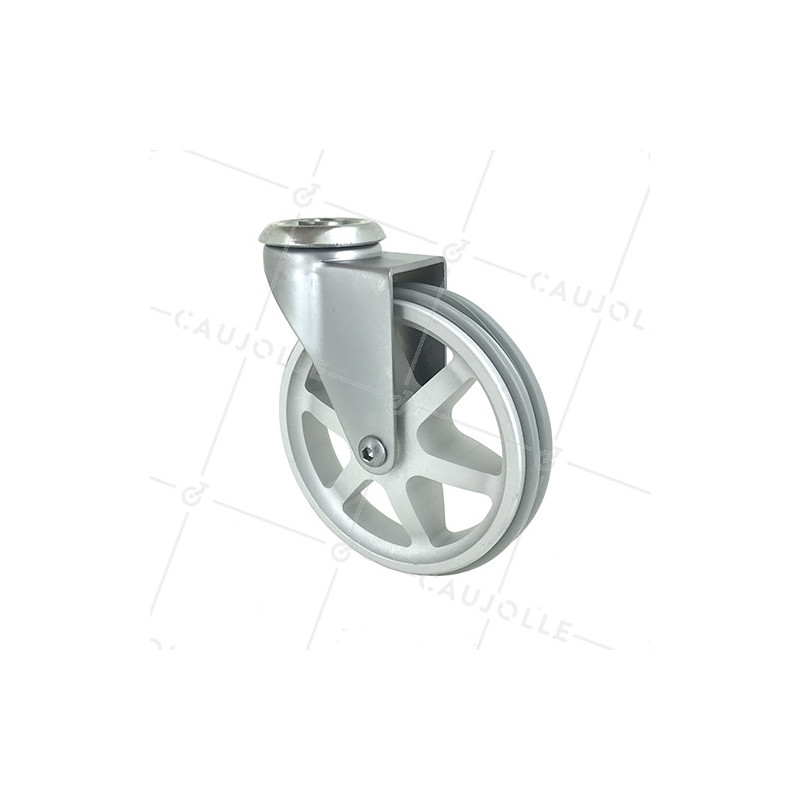 RUEDA DE DISEÑO DE ALUMINIO GRIS CON UN DIÁMETRO DE 125 MM CARGA 70 KG - ALUSTYL125O