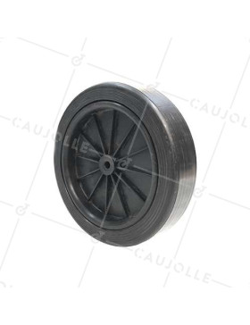 RUEDA NEGRA DE PLÁSTICO CON DIÁMETRO DE 250 MM CARGA 30 KG, EJE 12 MM - S2011 • Caujolle