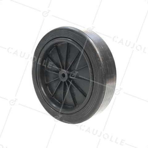 RUEDA NEGRA DE PLÁSTICO CON DIÁMETRO DE 250 MM CARGA 30 KG, EJE 12 MM - S2011 • Caujolle