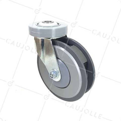 RUEDA PARA ESCALERAS MECÁNICAS DE CARRITOS DE NYLON DIÁMETRO 125 MM CARGA 80 KG - ESCALATOR 125 O • Caujolle