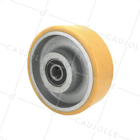 RUEDA INDUSTRIAL DE HIERRO FUNDIDO Y POLIURETANO, DIÁMETRO DE 150 MM, CARGA DE 700 KG, EJE DE 20 MM,- SFPU150/50 • Caujolle