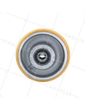 ROUE INDUSTRIELLE DE MANUTENTION EN FONTE ET POLYURÉTHANE CHARGE 2500 KG DIAMÈTRE 400 MM - SFPU100