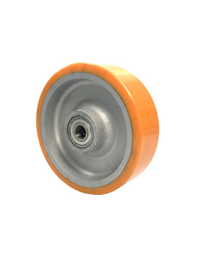 ROUE INDUSTRIELLE DE MANUTENTION EN FONTE ET POLYURÉTHANE CHARGE 2500 KG DIAMÈTRE 400 MM - SFPU100