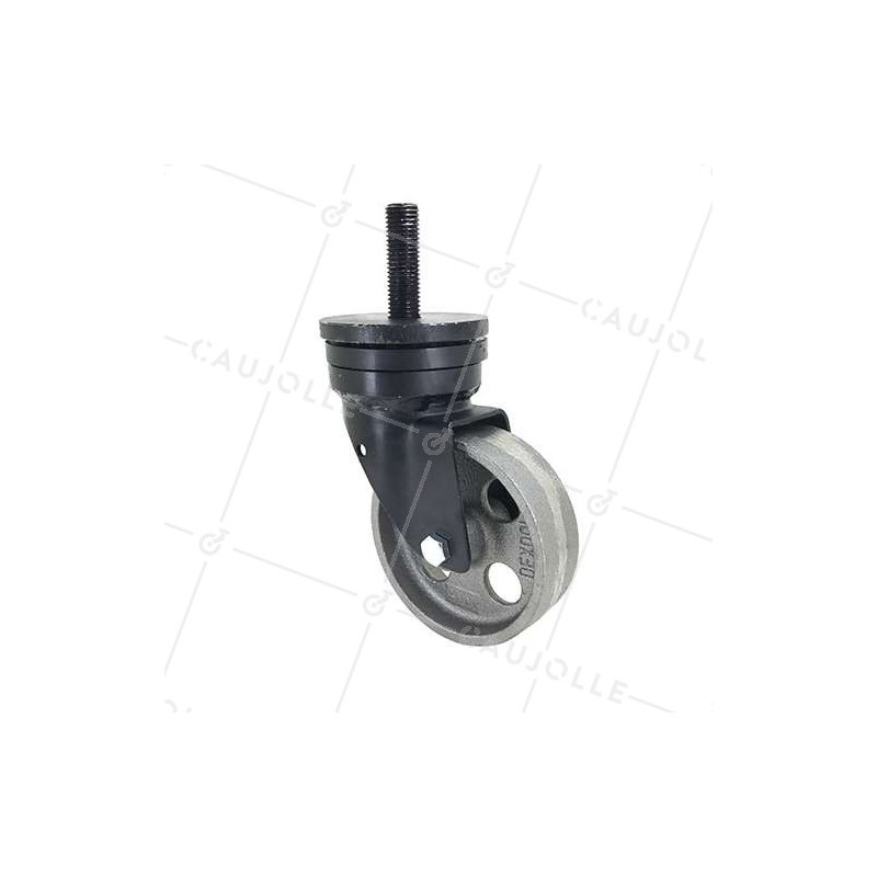 RUEDA DE HIERRO FUNDIDO VINTAGE, DIÁMETRO DE 100 MM, CARGA DE 250 KG CON VARILLA ROSCADA DE 16 MM - INDUSTYL100TF