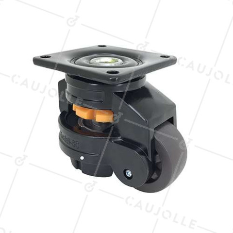 RUEDA GIRATORIA TRANSFORMABLE CON PIE FIJO DIÁMETRO 50 MM CARGA 250 KG - STABILISATOR 50 • Caujolle