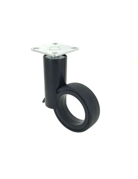 RUEDA FUTURISTA NEGRA CON PLATO CON UN DIÁMETRO DE 65 MM CARGA 50 KG - GRAVITY65PN