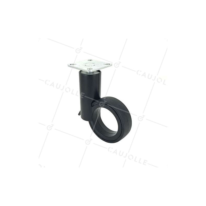 RUEDA FUTURISTA NEGRA CON PLATO CON UN DIÁMETRO DE 65 MM CARGA 50 KG - GRAVITY65PN