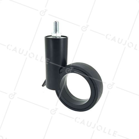 RUEDA FUTURISTA NEGRA CON VARILLA ROSCADA DE 8 MM CON UN DIÁMETRO DE 65 MM CARGA 30 KG - GRAVITY65TFN8 • Caujolle