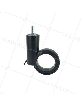 RUEDA FUTURISTA NEGRA CON VARILLA ROSCADA DE 8 MM CON UN DIÁMETRO DE 65 MM CARGA 50 KG - GRAVITY65TFN8