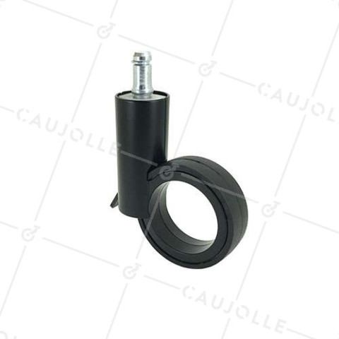 RUEDA FUTURISTA NEGRA CON VARILLA LISA DE 11 MM DIÁMETRO DE 65 MM CARGA 30 KG - GRAVITY65TLN11 • Caujolle