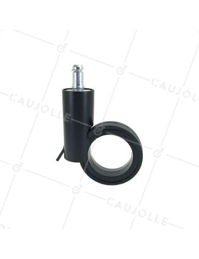 RUEDA FUTURISTA NEGRA CON VARILLA LISA DE 11 MM DIÁMETRO DE 65 MM CARGA 50 KG - GRAVITY65TLN11