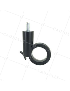 RUEDA FUTURISTA NEGRA CON VARILLA LISA DE 11 MM DIÁMETRO DE 65 MM CARGA 50 KG - GRAVITY65TLN11
