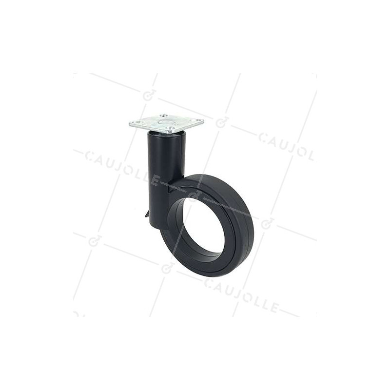 RUEDA FUTURISTA NEGRA CON PLATO CON UN DIÁMETRO DE 90 MM CARGA 50 KG - GRAVITY90PN