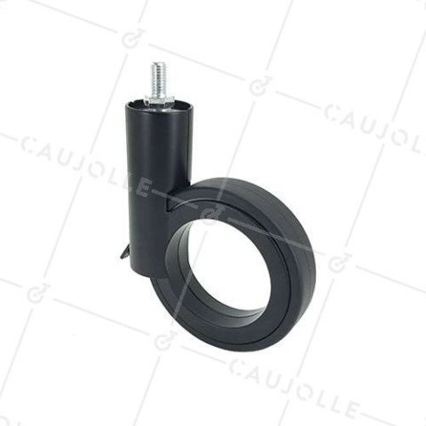 RUEDA FUTURISTA NEGRA CON VARILLA ROSCADA DE 8 MM CON UN DIÁMETRO DE 90 MM CARGA 35 KG - GRAVITY90TFN8 • Caujolle