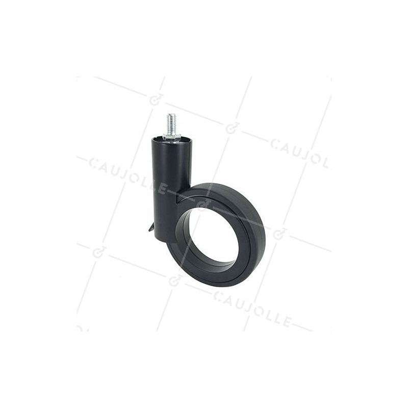 RUEDA FUTURISTA NEGRA CON VARILLA ROSCADA DE 8 MM CON UN DIÁMETRO DE 90 MM CARGA 50 KG - GRAVITY90TFN8