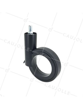 RUEDA FUTURISTA NEGRA CON VARILLA ROSCADA DE 10 MM CON UN DIÁMETRO DE 90 MM CARGA 35 KG - GRAVITY90TFN10 • Caujolle