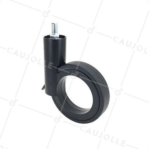 RUEDA FUTURISTA NEGRA CON VARILLA ROSCADA DE 10 MM CON UN DIÁMETRO DE 90 MM CARGA 35 KG - GRAVITY90TFN10 • Caujolle