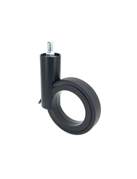 RUEDA FUTURISTA NEGRA CON VARILLA ROSCADA DE 10 MM CON UN DIÁMETRO DE 90 MM CARGA 50 KG - GRAVITY90TFN10