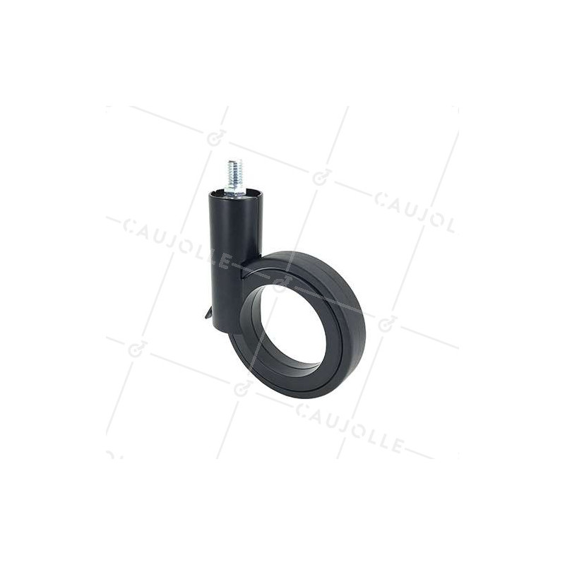 RUEDA FUTURISTA NEGRA CON VARILLA ROSCADA DE 10 MM CON UN DIÁMETRO DE 90 MM CARGA 50 KG - GRAVITY90TFN10