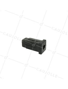 CONECTOR DE FIJACIÓN PARA TUBO CUADRADO DE 20 MM EXTERIOR 17 MM INTERIOR PARA RUEDA CON AGUJERO DE 8 MM • Caujolle