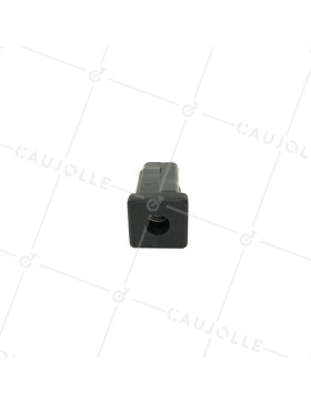 EMBOUT DE FIXATION POUR ROULETTE À OEIL DE 8MM ET TUBE CARRÉ DE 20MM ÉPAISSEUR 1,5MM