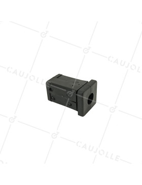 CONECTOR DE FIJACIÓN PARA TUBO CUADRADO DE 25 MM EXTERIOR 22 MM INTERIOR PARA RUEDA CON AGUJERO DE 8 MM • Caujolle