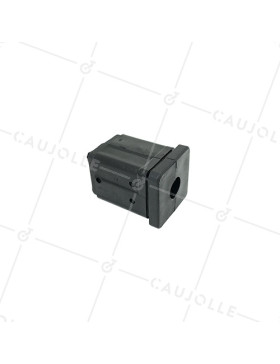 CONECTOR DE FIJACIÓN PARA TUBO CUADRADO DE 30 MM EXTERIOR 27 MM INTERIOR PARA RUEDA CON AGUJERO DE 10 MM • Caujolle