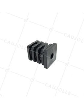 CONECTOR DE FIJACIÓN PARA TUBO CUADRADO DE 35 MM EXTERIOR 31 MM INTERIOR PARA RUEDA CON AGUJERO DE 10 MM • Caujolle
