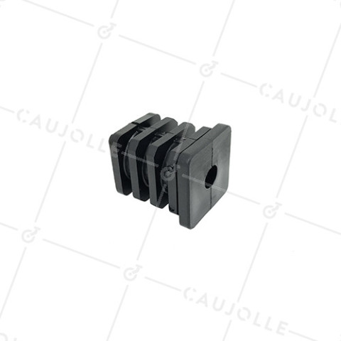 CONECTOR DE FIJACIÓN PARA TUBO CUADRADO DE 35 MM EXTERIOR 31 MM INTERIOR PARA RUEDA CON AGUJERO DE 10 MM • Caujolle