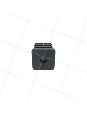 EMBOUT DE FIXATION POUR ROULETTE À OEIL DE 8MM ET TUBE CARRÉ DE 20MM ÉPAISSEUR 1,5MM