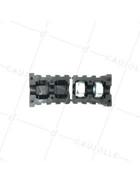 EMBOUT DE FIXATION POUR ROULETTE À OEIL DE 8MM ET TUBE CARRÉ DE 20MM ÉPAISSEUR 1,5MM