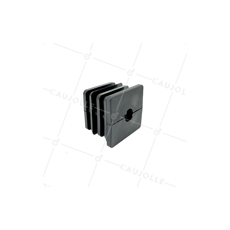 EMBOUT DE FIXATION POUR ROULETTE À OEIL DE 8MM ET TUBE CARRÉ DE 20MM ÉPAISSEUR 1,5MM