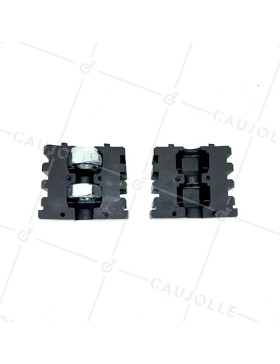 EMBOUT DE FIXATION POUR ROULETTE À OEIL DE 8MM ET TUBE CARRÉ DE 20MM ÉPAISSEUR 1,5MM