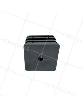 EMBOUT DE FIXATION POUR ROULETTE À OEIL DE 8MM ET TUBE CARRÉ DE 20MM ÉPAISSEUR 1,5MM