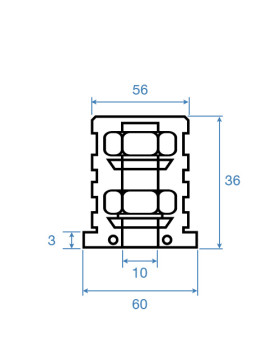 EMBOUT DE FIXATION POUR ROULETTE À OEIL DE 8MM ET TUBE CARRÉ DE 20MM ÉPAISSEUR 1,5MM