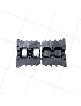 EMBOUT DE FIXATION POUR ROULETTE À OEIL DE 8MM ET TUBE CARRÉ DE 20MM ÉPAISSEUR 1,5MM