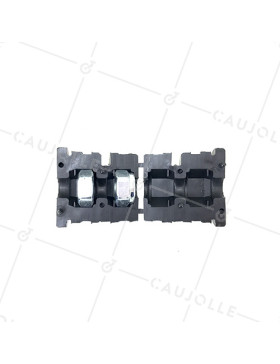 EMBOUT DE FIXATION POUR ROULETTE À OEIL DE 8MM ET TUBE CARRÉ DE 20MM ÉPAISSEUR 1,5MM
