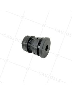 CONECTOR DE FIJACIÓN PARA TUBO REDONDO DE 35 MM EXTERIOR 32 MM INTERIOR PARA RUEDA CON AGUJERO DE 10 MM • Caujolle