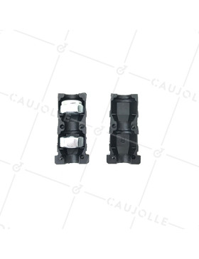 EMBOUT DE FIXATION POUR ROULETTE À OEIL DE 8MM ET TUBE CARRÉ DE 20MM ÉPAISSEUR 1,5MM