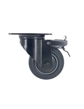 Rotante NEGRA DE MANUTENCIÓN PIVOTANTE CON FRENO DE CAUCHO DIÁMETRO 100 MM CARGA 100 KG - S2C 100N AF