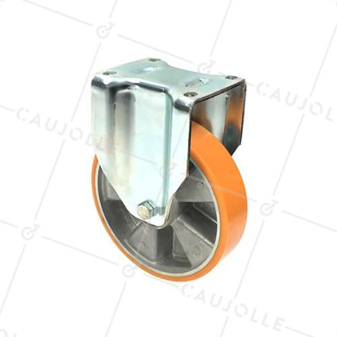 RUEDA FIJA DE POLIURETANO REFORZADA Y LLANTA DE ALUMINIO CON UN DIÁMETRO DE 200 MM CARGA 800 KG - S79AR 200 • Caujolle