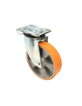 RUEDA CON FRENO DE POLIURETANO REFORZADA Y LLANTA DE ALUMINIO CON UN DIÁMETRO DE 200 MM CARGA 800 KG - S78AR 200AF 