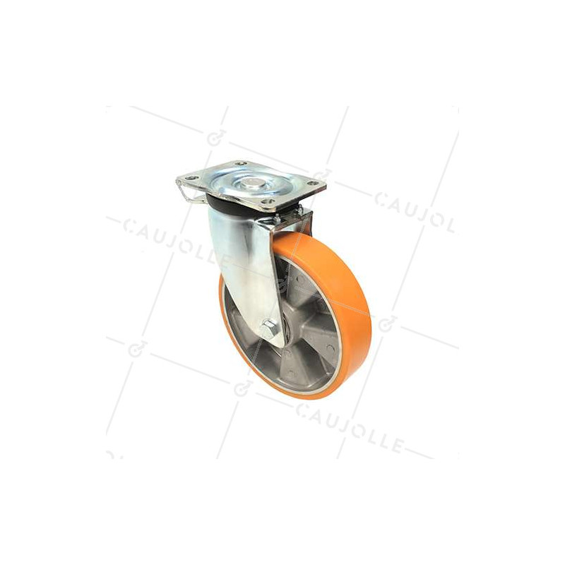RUEDA CON FRENO DE POLIURETANO REFORZADA Y LLANTA DE ALUMINIO CON UN DIÁMETRO DE 200 MM CARGA 800 KG - S78AR 200AF 