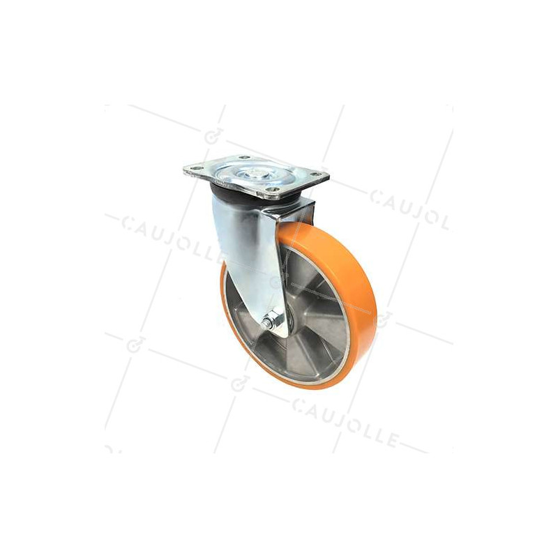 RUEDA GIRATORIA DE POLIURETANO REFORZADA Y LLANTA DE ALUMINIO CON UN DIÁMETRO DE 200 MM CARGA 800 KG - S78AR 200